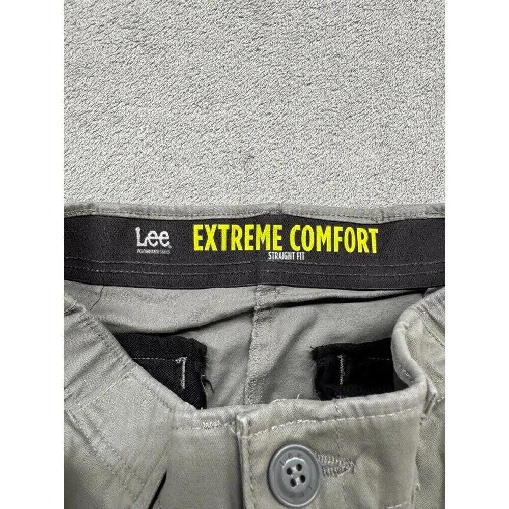 Lee Performance Pants Mens Gray Extreme‎ Comfort Straight Fit Measured 31x31
